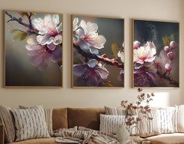 Wallity Cuadro Decorativo Enmarcado en MDF Multicolor (3 Piezas) 50 x 70 cm